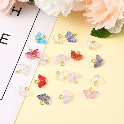 50Pcs Glass Pendants PALLOY-FS00016-1