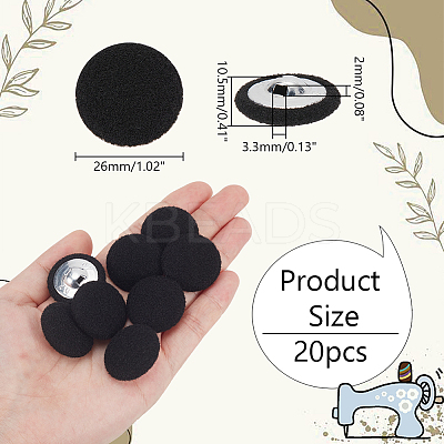 20Pcs Cloth with Aluminum Base Buttons BUTT-NB0001-77D-1