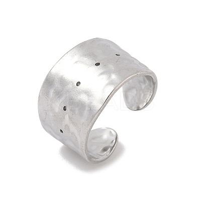 304 Stainless Steel Open Cuff Rings RJEW-A079-01H-P-1