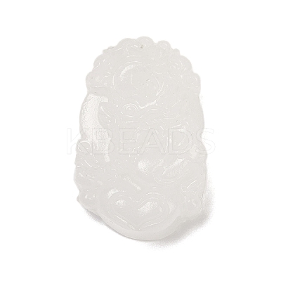Natural White Jade Carved Pendants LS-G-S384-01E-1