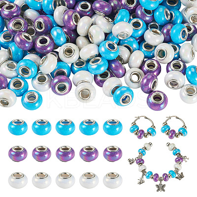 150Pcs Opaque Resin European Beads RESI-TA0004-72A-1
