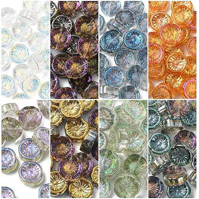 20Pcs Full Rainbow Plated Electroplate Glass Transparent Beads EGLA-YW0005-20-1