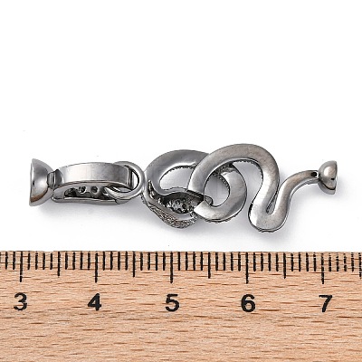 Brass Micro Pave Cubic Zirconia Fold Over Clasps KK-D360-13B-1