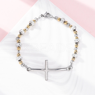 201 Stainless Steel Link Chain Bracelets BJEW-A032-02GP-02-1
