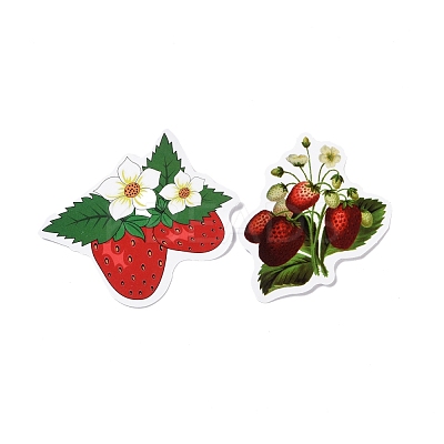 Cartoon Strawberry Paper Stickers Set DIY-G066-16-1