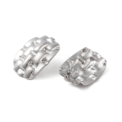 Oval 304 Stainless Steel Earrings LS-EJEW-O004-17P-1