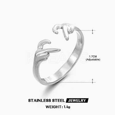 201 Stainless Steel Cuff Open Rings FS-WG76F01-06-1