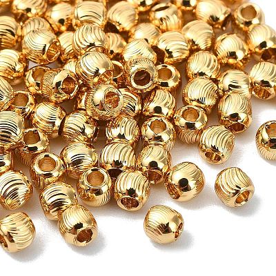 SHEGRACE Brass Textured Round Beads XGRPCU075-296G-1
