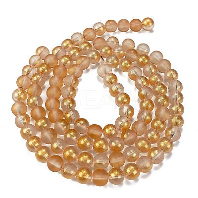 Frosted Transparent Glass Bead Strands X1-GLAA-P065-8mm-02-1
