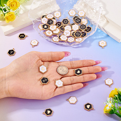52Pcs 2 Colors Alloy Enamel Pendants ENAM-TA0002-97B-1