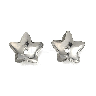 Tarnish Resistant 5-Petal Flower Smooth Surface 304 Stainless Steel Bead Caps STAS-R065-56-1