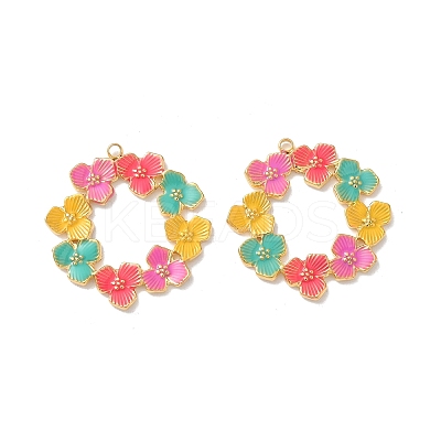 304 Stainless Steel Enamel Pendants LS-STAS-H483-27B-G-1