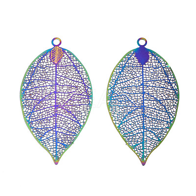 Ion Plating(IP) 304 Stainless Steel Filigree Pendants STAS-S118-065-1
