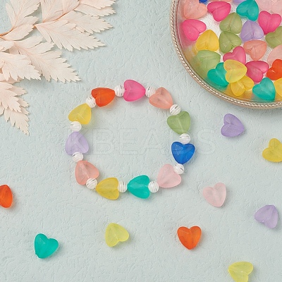 100Pcs 10 Colors Transparent Acrylic Beads FACR-YW0001-02-1