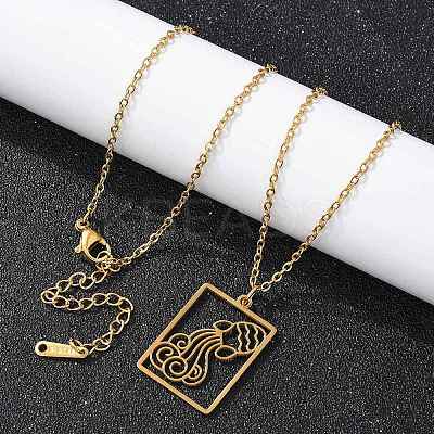 304 Stainless Steel Necklace LS-NJEW-D330-01G-11-1