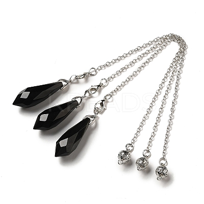 Natural Obsidian Dowsing Pendulum Big Pendants G-H286-03P-06-1