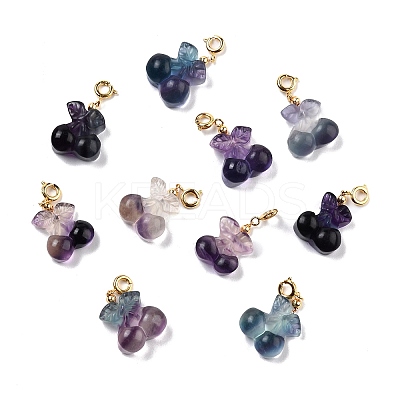 Natural Fluorite Carved Pendants G-J387-96-1