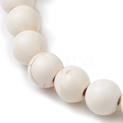 8.5mm Round Synthetic Turquoise Beaded Stretch Bracelets BJEW-JB10465-03-1