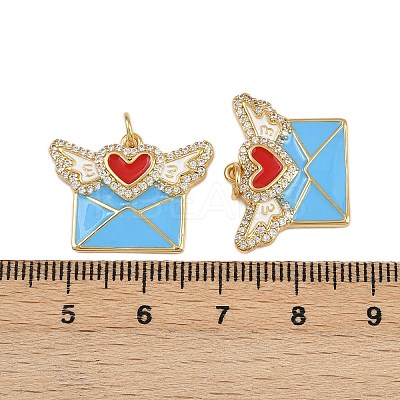 Brass Micro Pave Cubic Zirconia Pendants KK-L241-04G-1