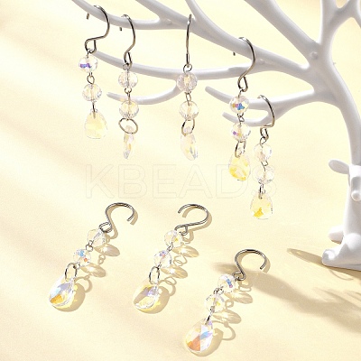 Teardrop Glass Suncatchers HJEW-FS00032-1