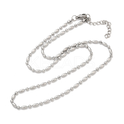 2.5MM 304 Stainless Steel Round Oval Link Chain Necklaces LS-NJEW-M110-01P-1
