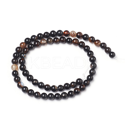 Natural Black Agate Beads Strands X-G-L555-04-6mm-1