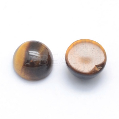 Natural Tiger Eye Cabochons G-P393-R25-8MM-1