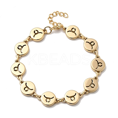 12 Constellations 304 Stainless Steel Link Chain Bracelets BJEW-I239-01G-11-1
