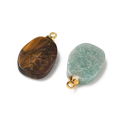 Natural Quartz Crystal & Tiger Eye & Amethyst & Amazonite & Obsidian & Green Aventurine & Red Jasper & Rose Quartz Pendants G-K385-19G-1
