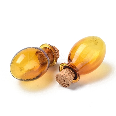 Oval Glass Cork Bottles Ornament X1-AJEW-O032-03A-1