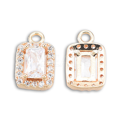 Brass Micro Pave Cubic Zirconia Charms GLAA-N038-65-1