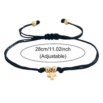 Brass Cross Charm Bracelets ZM9789-1-1