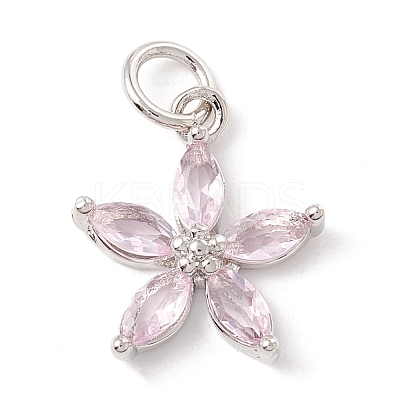Brass Micro Pave Cubic Zirconia Pendants ZIRC-P098-03P-1