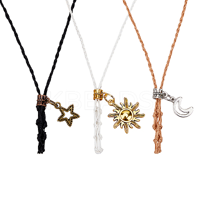 9Pcs 3 Styles Waxed Polyester Cord Necklace Sets NJEW-HS00001-1