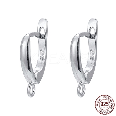 Anti-Tarnish Rhodium Plated 925 Sterling Silver Leverback Earrings STER-K168-003P-1