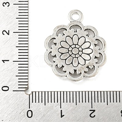 Flower Tibetan Style Alloy Pendants TIBE-5269-AS-LF-1