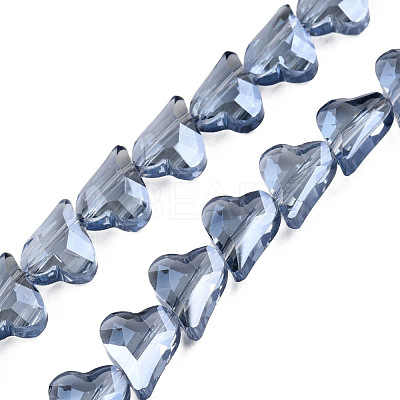 Electroplate Transparent Glass Beads Strands EGLA-N002-44-09-1