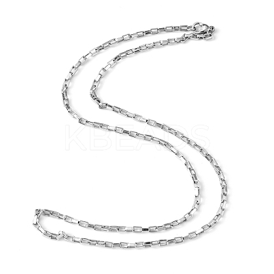 Tarnish Resistant Box Chain Necklace for Men NJEW-F027-17-2.5mm-1