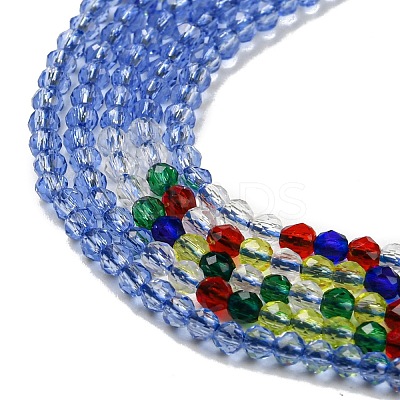 Transparent Gradient Color Glass Beads Strands GLAA-H021-01A-42-1