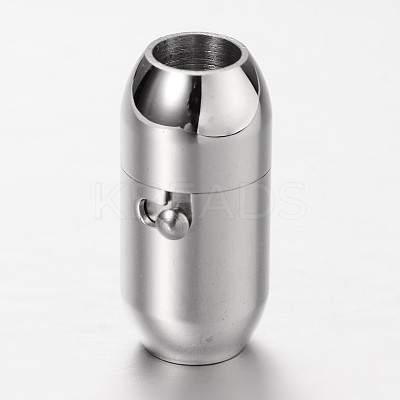 Tarnish Resistant Tube 304 Stainless Steel Magnetic Clasps with Glue-in Ends STAS-I045-16-1