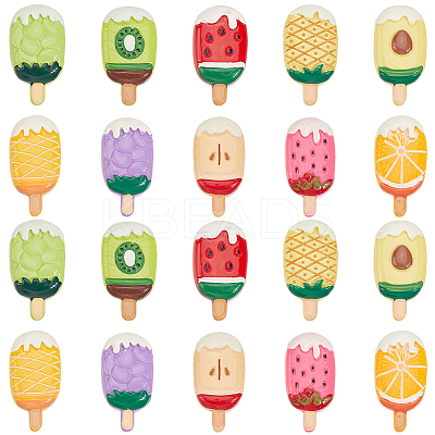 40Pcs 10 Colors Resin Cabochons RESI-SC0006-14-1