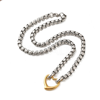 202 Stainless Steel Box Chain Necklaces STAS-A100-18G-1