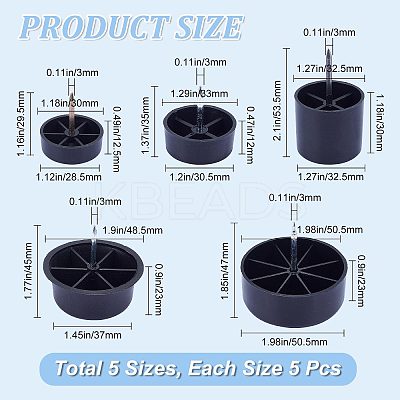 25Pcs 5 Style Plastic Furniture Glide AJEW-GF0006-12-1