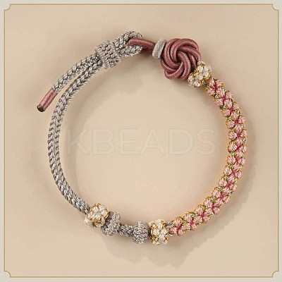 Hand-knitted Polyester and Wax Cope Braided Bracelets for Men Women FS-WG9D472-05-1