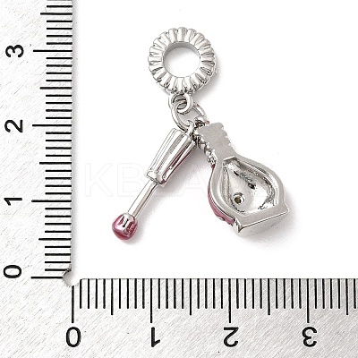 Brass Micro Pave Clear Cubic Zirconia European Dangle Charms KK-A278-08P-01-1