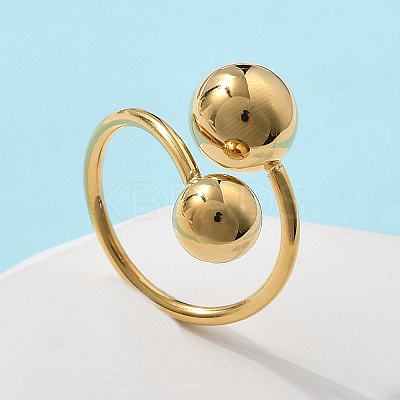 304 Stainless Steel Round Cuff Rings for Women RJEW-A063-01E-G-1