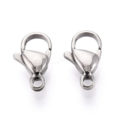 304 Stainless Steel Lobster Claw Clasps STAS-T065-12mm-34P-1