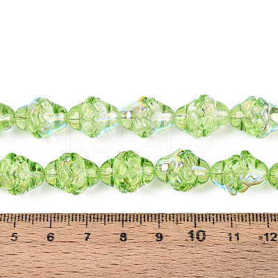 Electroplate Transparent Glass Beads Strands EGLA-N020-03C-1
