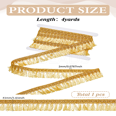 4 Yards Metallic Tassel Lace Ribbon OCOR-LP0001-20-1