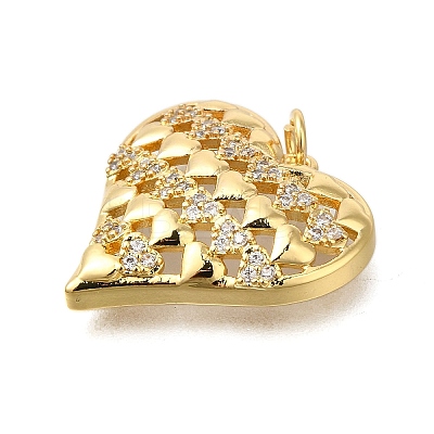 Rack Plating Brass Micro Pave Cubic Zirconia Pendants ZIRC-F142-14C-G-1